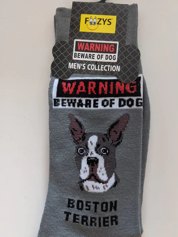 Boston Terrier - Men's Beware of Dog Canine Collection - BOD-04