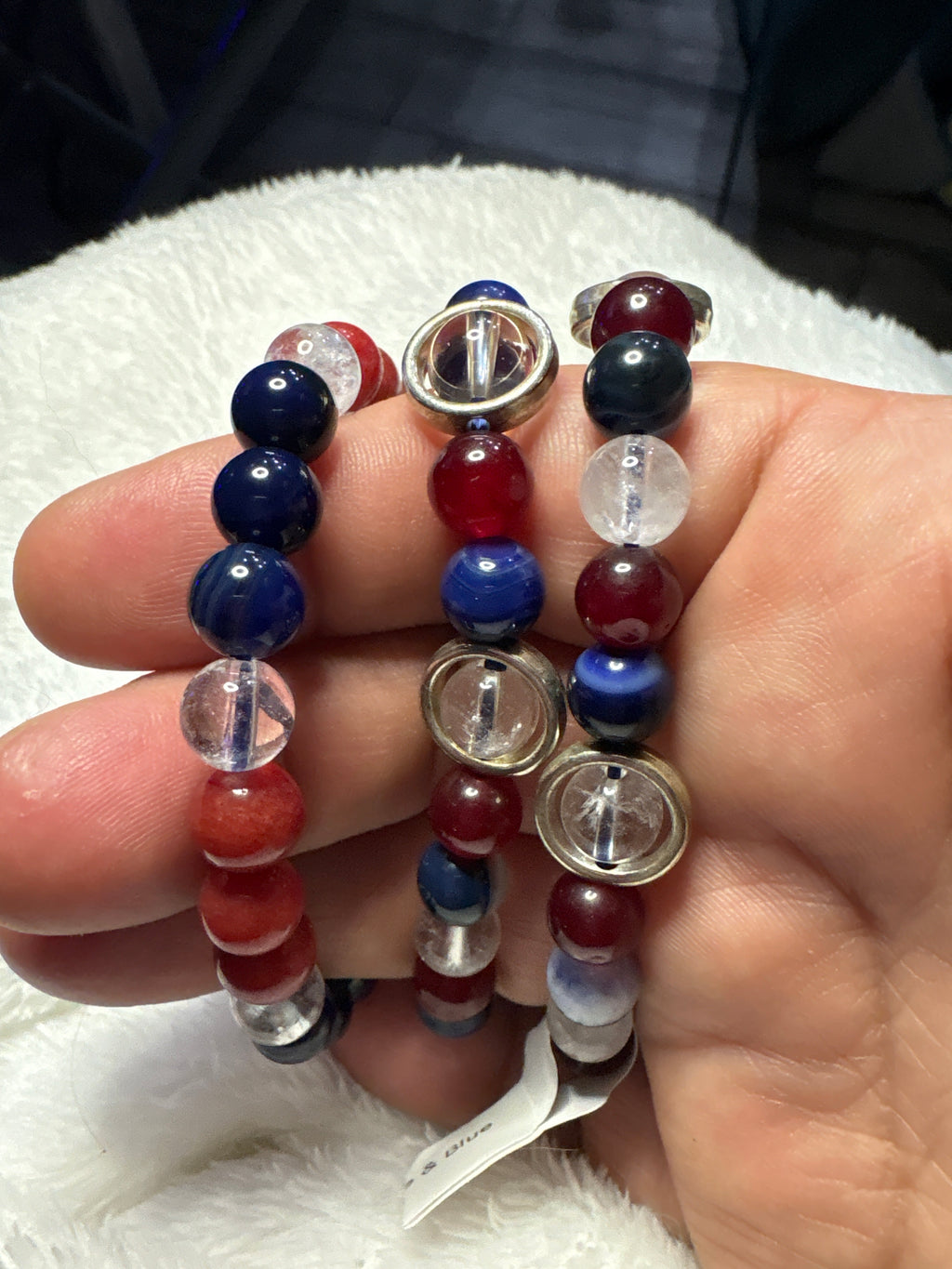 Red white and blue crystal bracelet