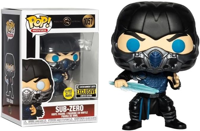 Funko Pop Mortal Kombat Movie Sub-Zero Glow in The Dark Exclusive Figure EE Set 1057