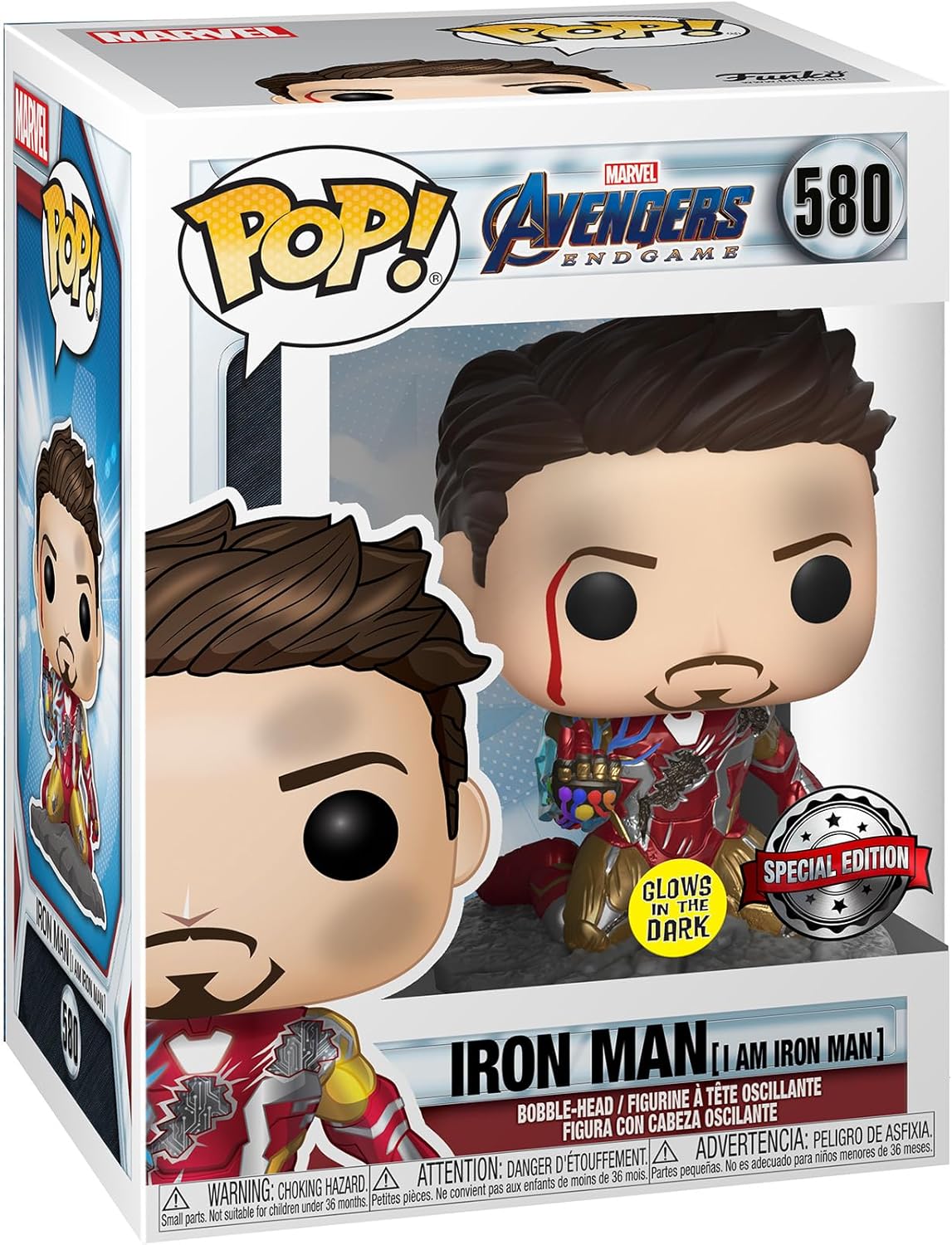 Funko Pop! Avengers Endgame: I Am Iron Man Glow-in-The-Dark Deluxe Vinyl Figure, Multicolored 580
