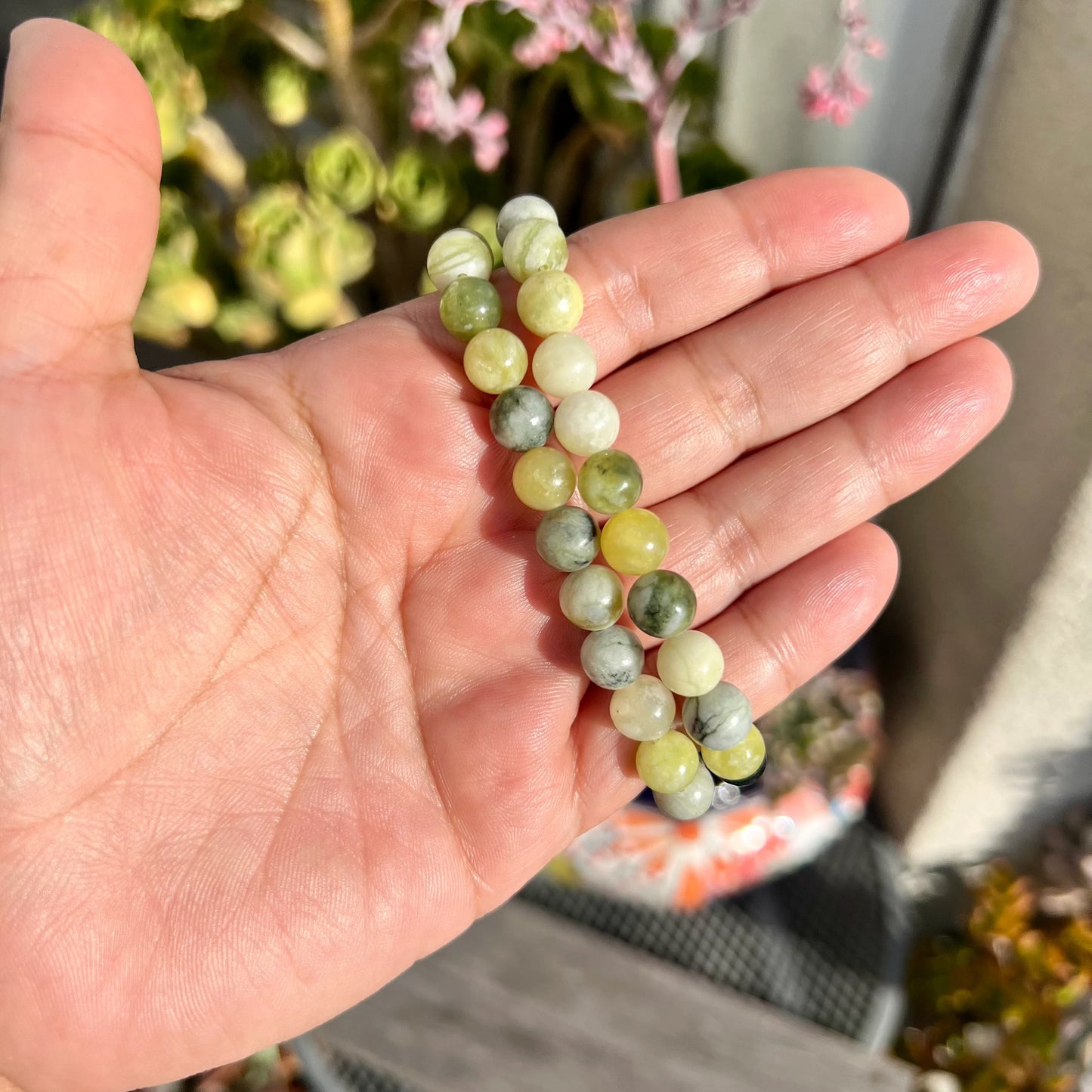 Yellow and green Jade Bracelet