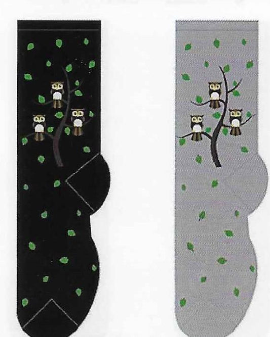 Owl Family Tree Socks FC-04