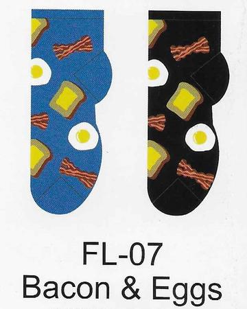 Bacon & Eggs No Show Socks FL-07