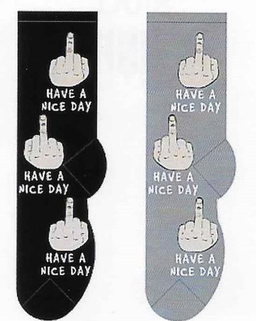 Have A Nice Day Middle Finger Men's Socks FM-44