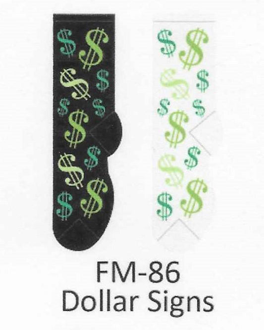 Dollar Signs Money Men's Socks FM-86
