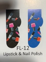 Lipstick & Nail Polish No Show - Socks FL-12